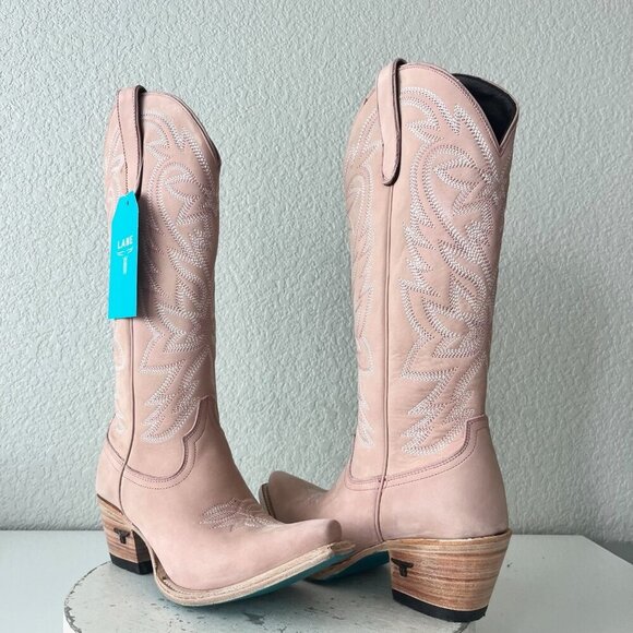 Lane SMOKESHOW Womens Cowboy Boots 8.5 Pink Leather Western Cowgirl Mid Calf - Picture 1 of 13